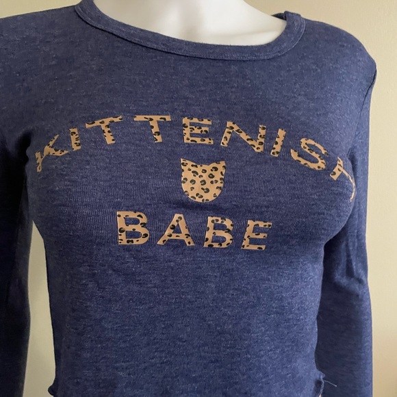 Kittenish Babe Long Sleeve Crop Top. - Picture 2 of 3